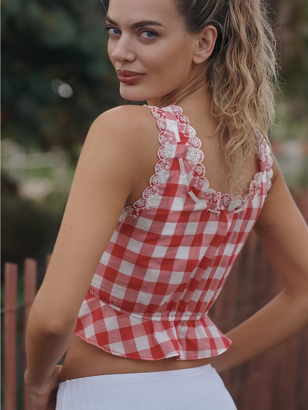 Bella Hadid x Frankies Bikinis Fleetwood Gauze Top - Picture 3 of 11